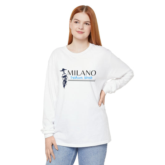 Milan Fashion Week Long Sleeve Tee, Trendy Long Sleeve Top, Milano Fashion Shirt, Casual Wear for Fashion Lovers