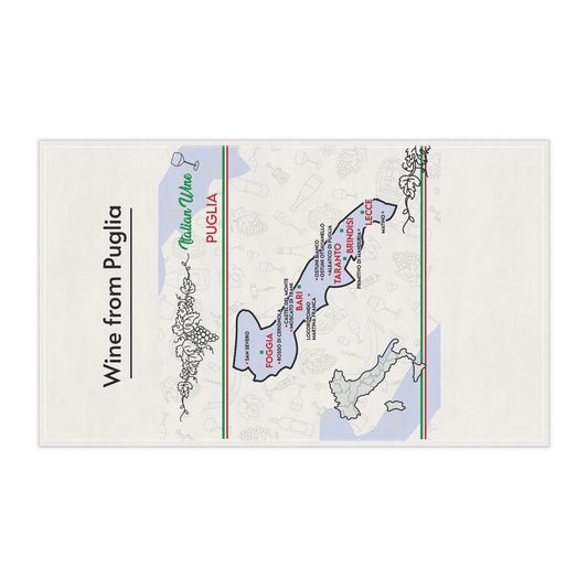 Puglia Wine Map - Kitchen Towel