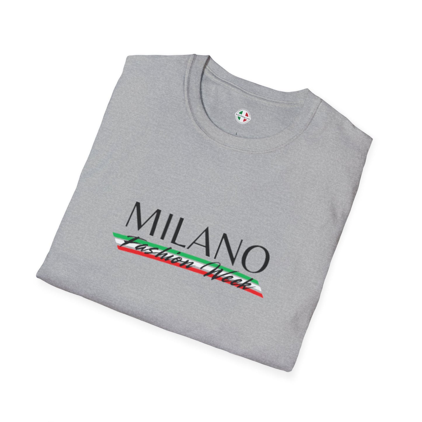 Milano Fashion Week Softstyle Unisex T-Shirt - Casual Chic Tee Perfect for Travel, Gift, Everyday Wear, Summer Fashion, Italian Pride