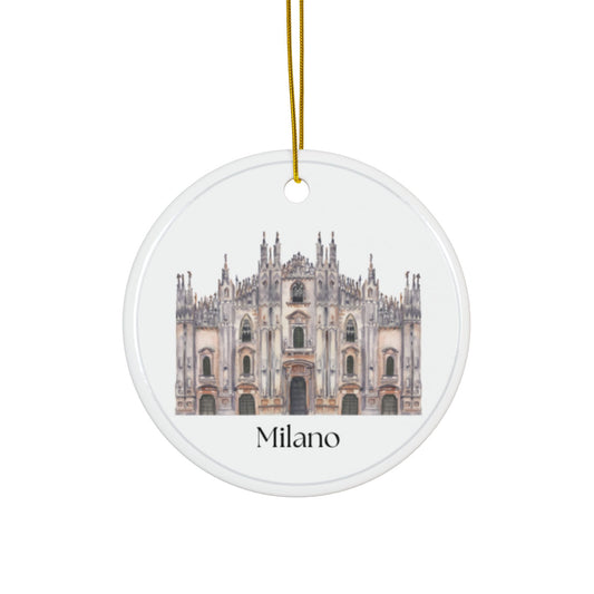 Milano Ceramic Ornaments - 2-Side Print, Perfect for Holidays & Home Decor (1, 3, 5, or 10 Pack)