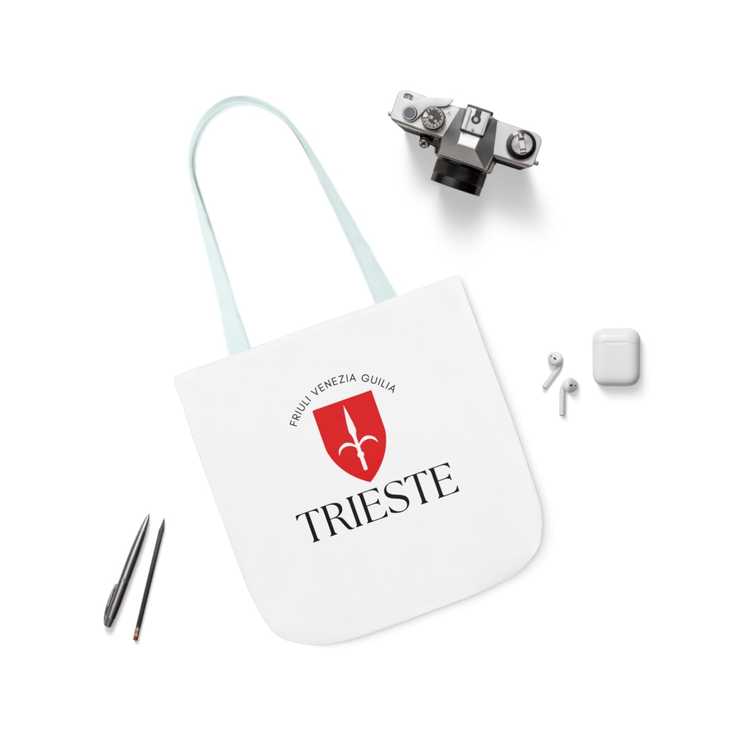 Trieste Canvas Tote Bag with 5-Color Straps - Stylish & Versatile Accessory
