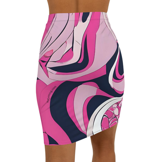 Stylish Pucci-Style Mid-Waist Pencil Skirt, Trendy Office Wear, Date Night Outfit, Unique Fashion Statement, Gift for Her, Party Skirt