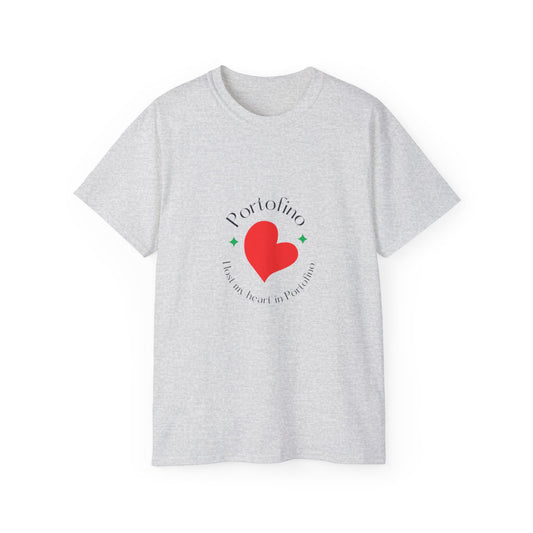 Portofino Heart Unisex Ultra Cotton Tee - Italian Love Graphic T-Shirt