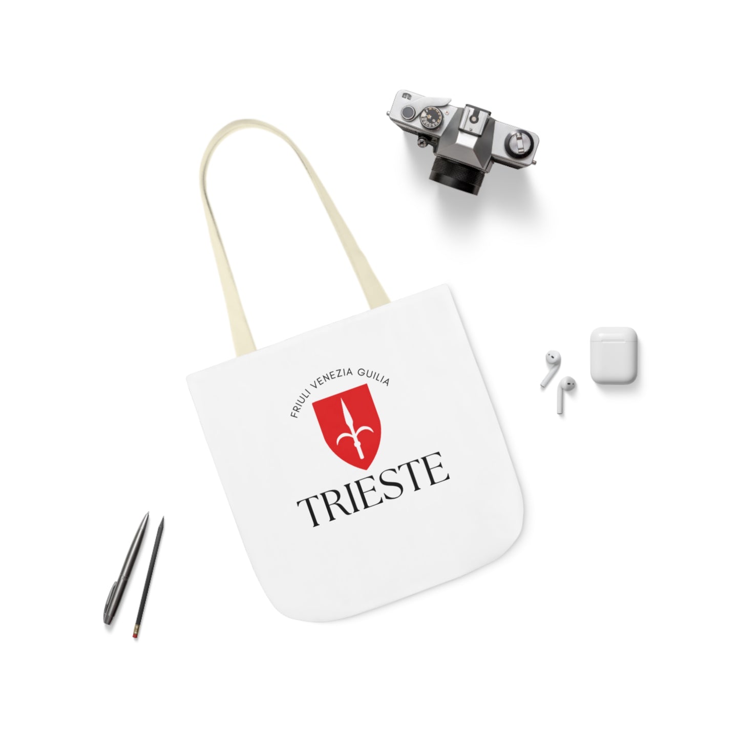 Trieste Canvas Tote Bag with 5-Color Straps - Stylish & Versatile Accessory