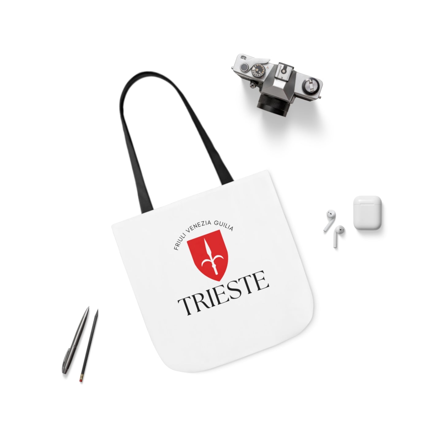Trieste Canvas Tote Bag with 5-Color Straps - Stylish & Versatile Accessory