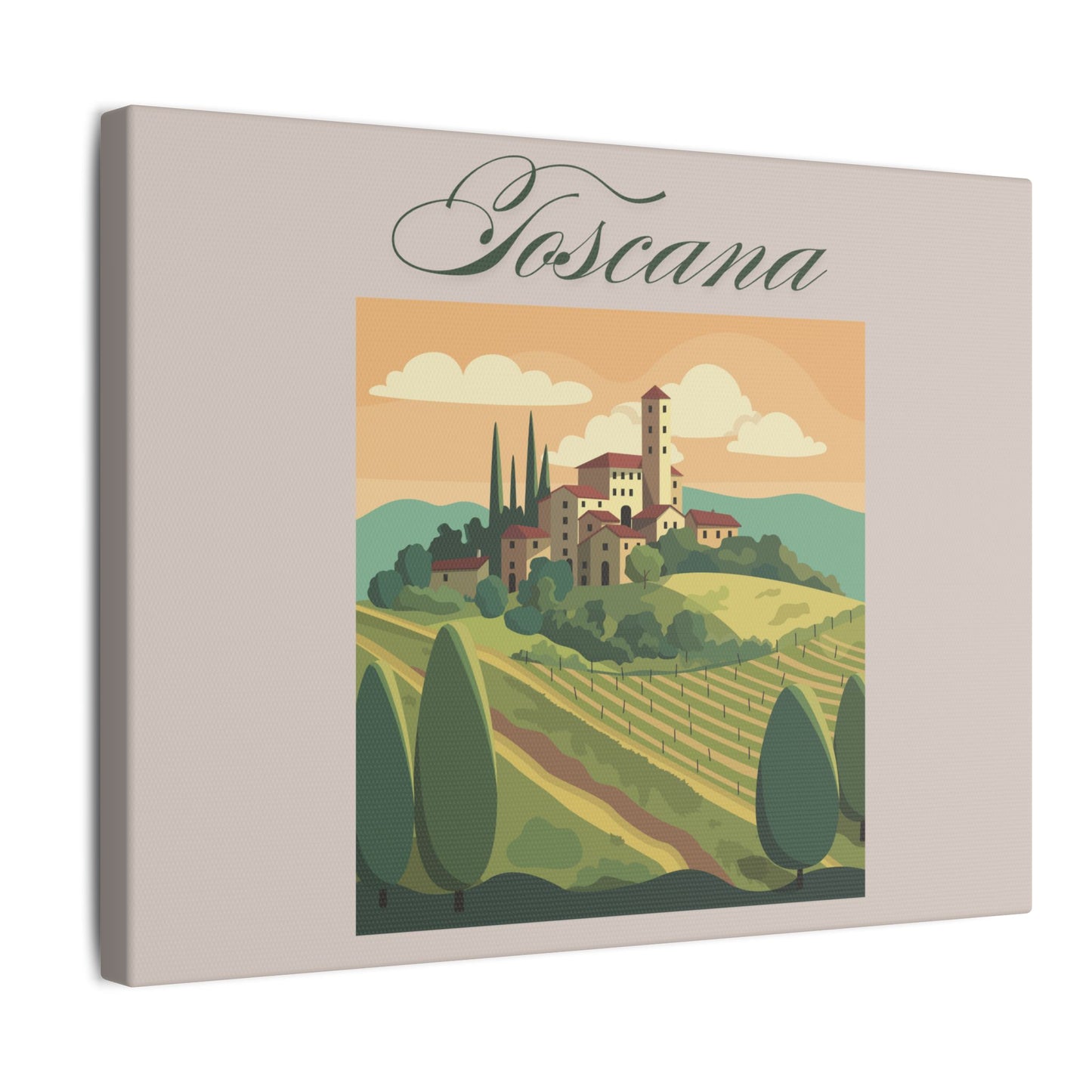 'Bella Toscana' Vintage Landscape Decor - Scenic Canvas Wall Art