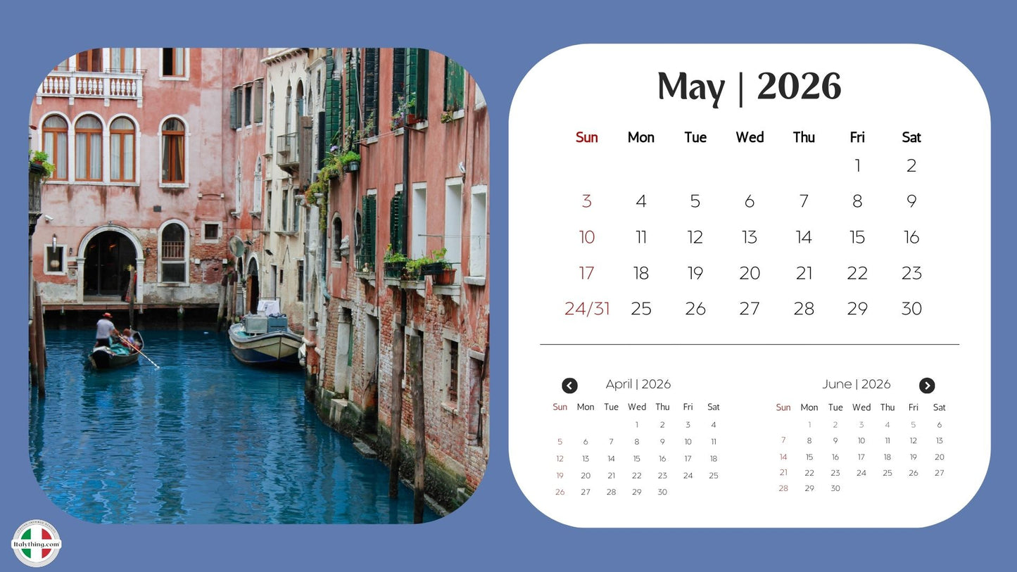 Bella Italia Tischkalender 2026 — Malerischer Italien-Reisekalender