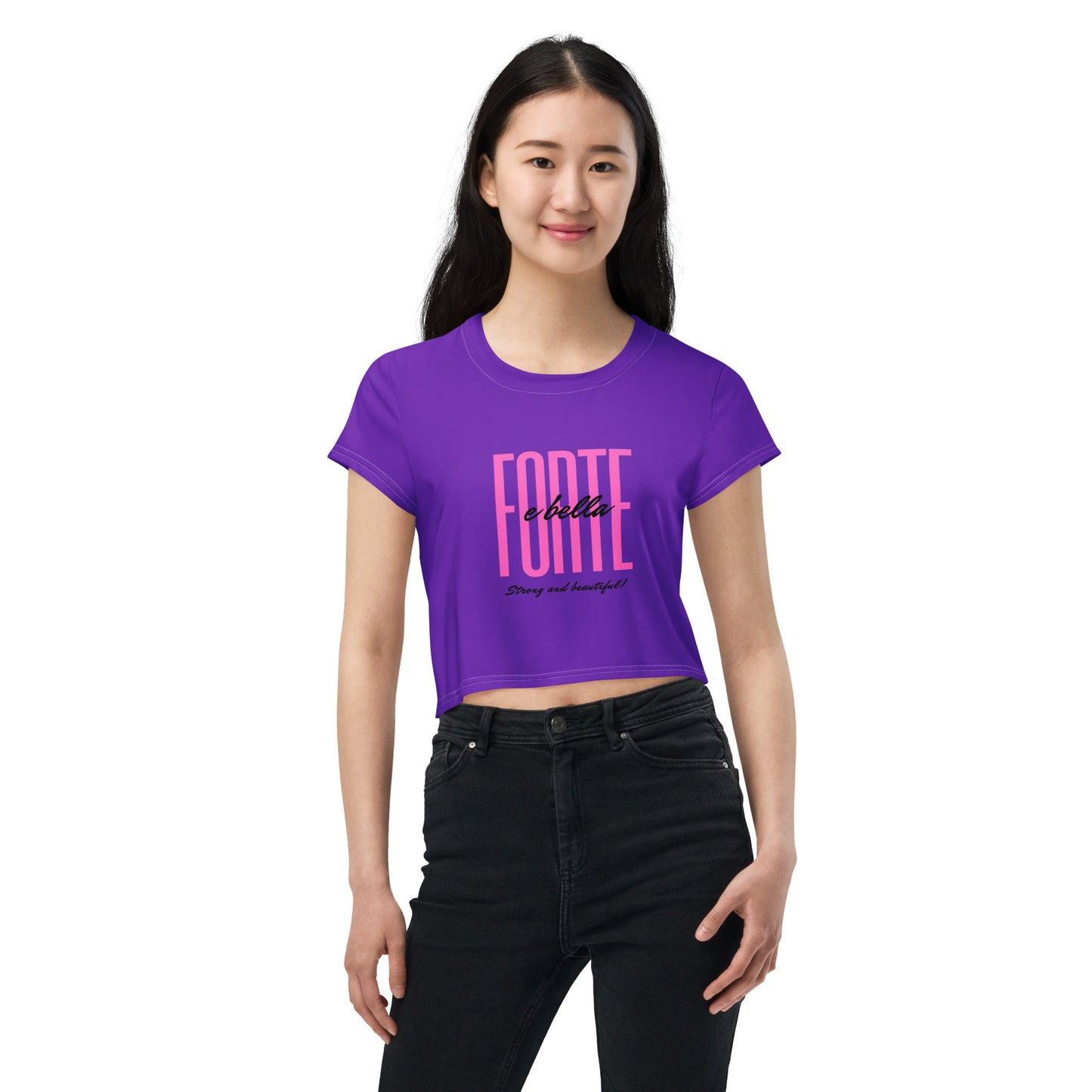 Purple Crop Tee with Forte e Bella Design