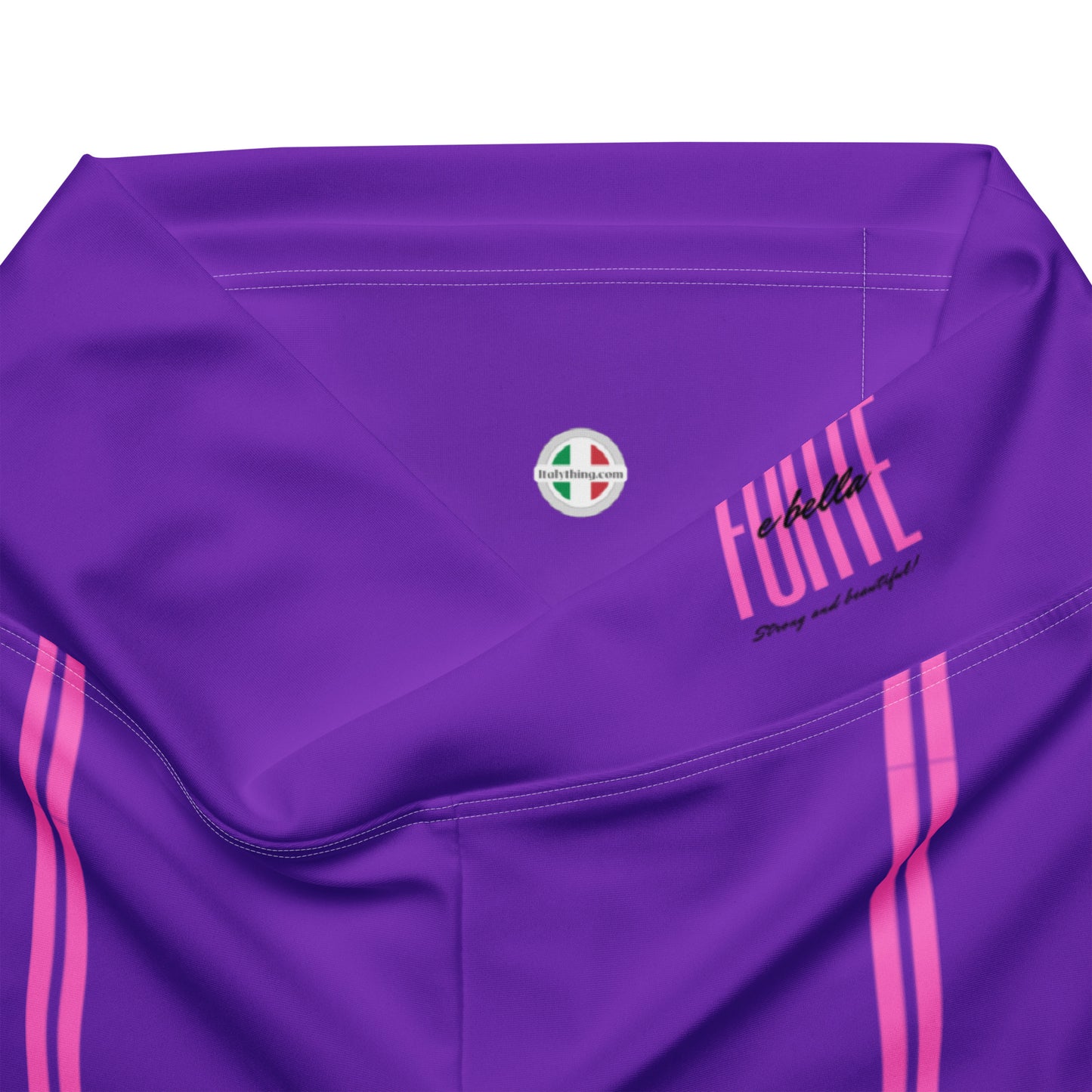 Flare purple leggings with pink side stripes