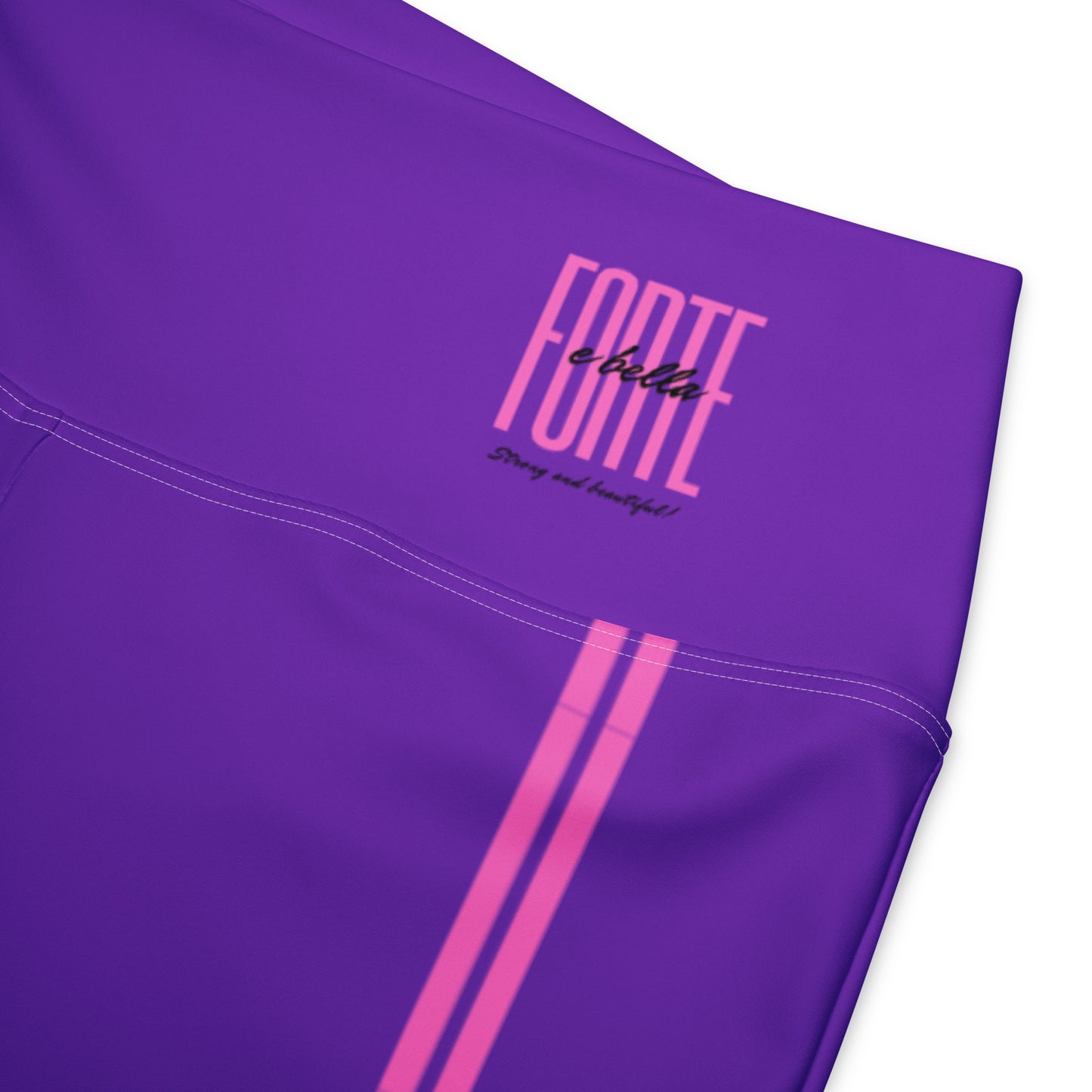 Flare purple leggings with pink side stripes