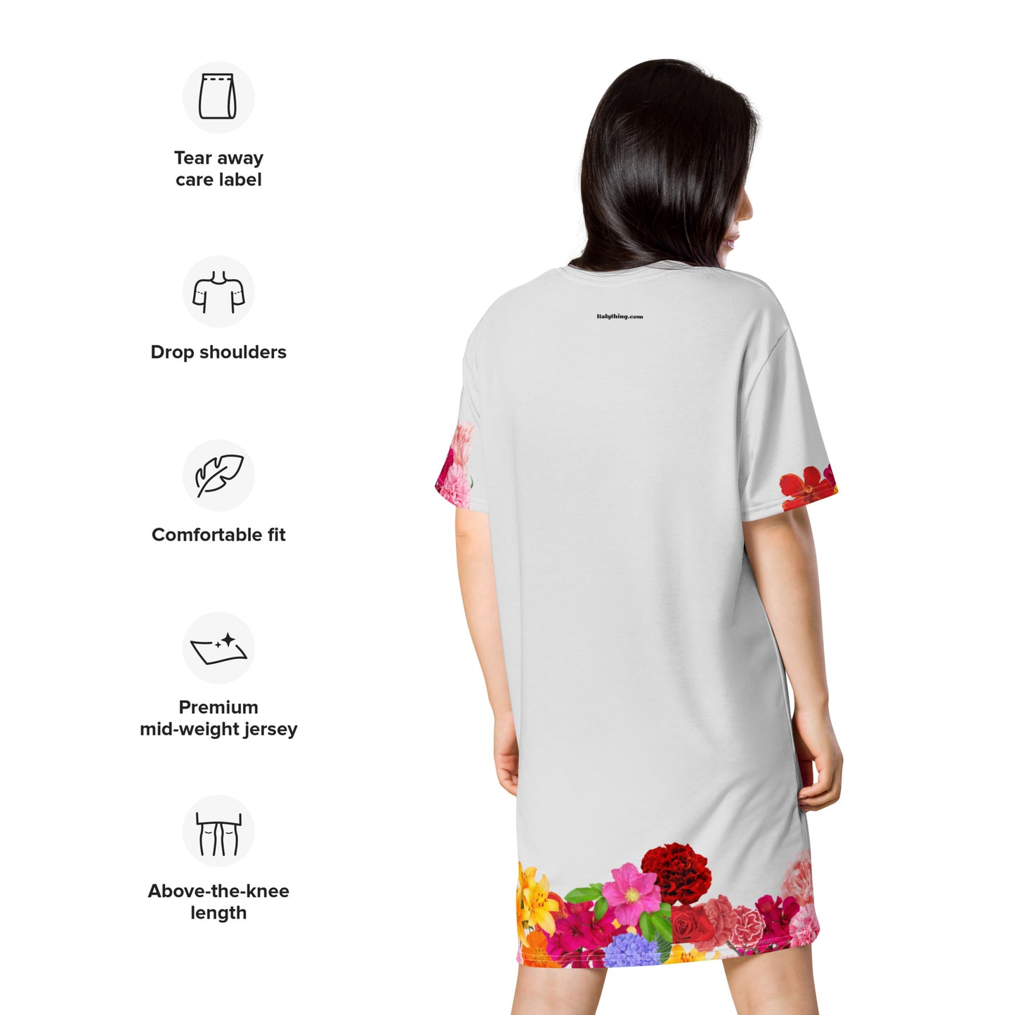 Floral Motif Fashion Week Collection T-shirt dress