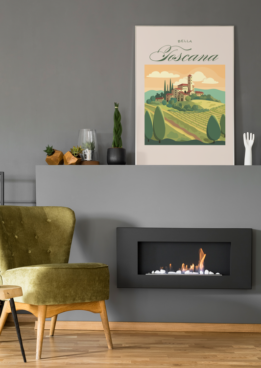'Bella Toscana' Vintage Landscape Decor - Scenic Canvas Wall Art
