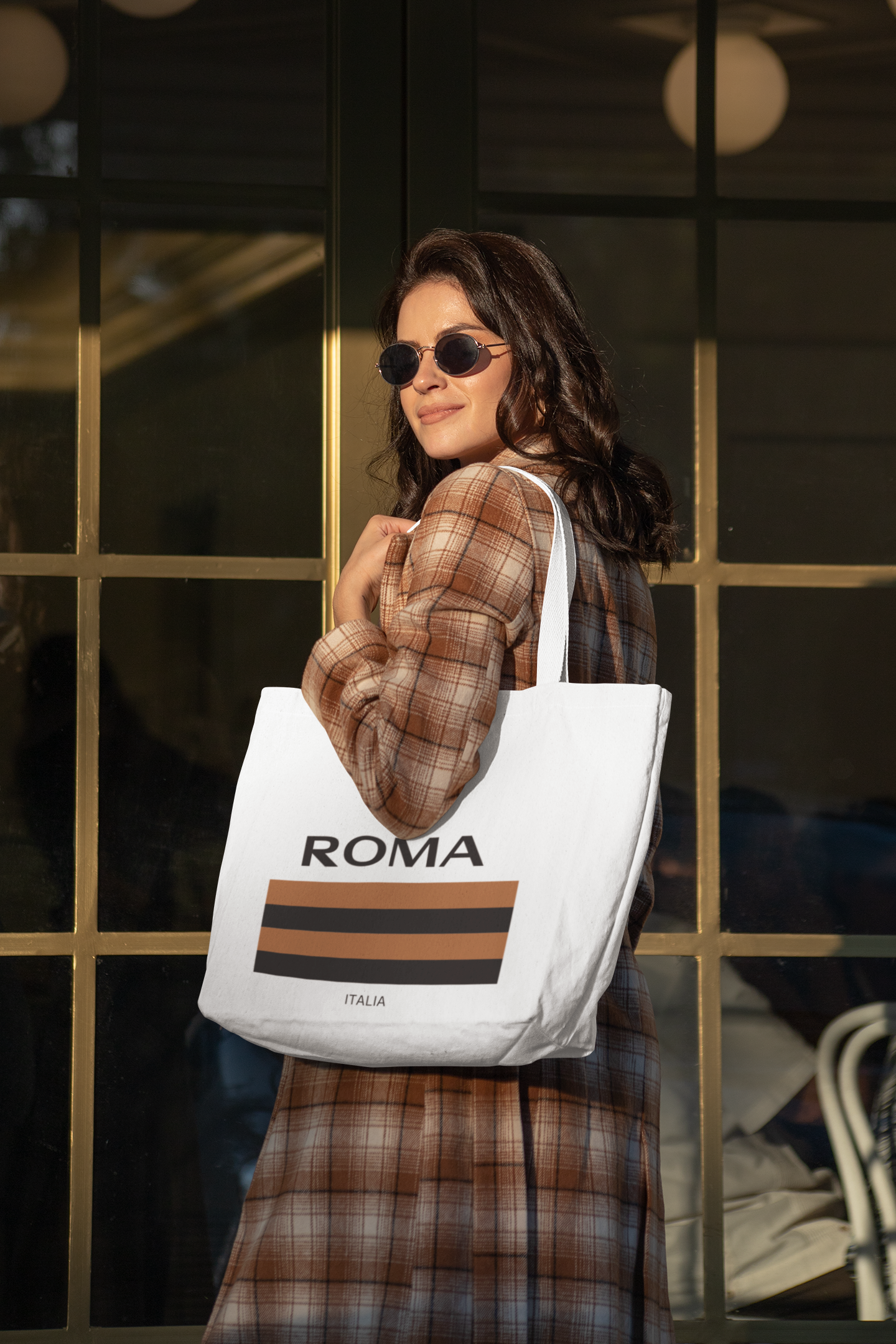 Rome inspired Tote Bag with unique Roma stripes