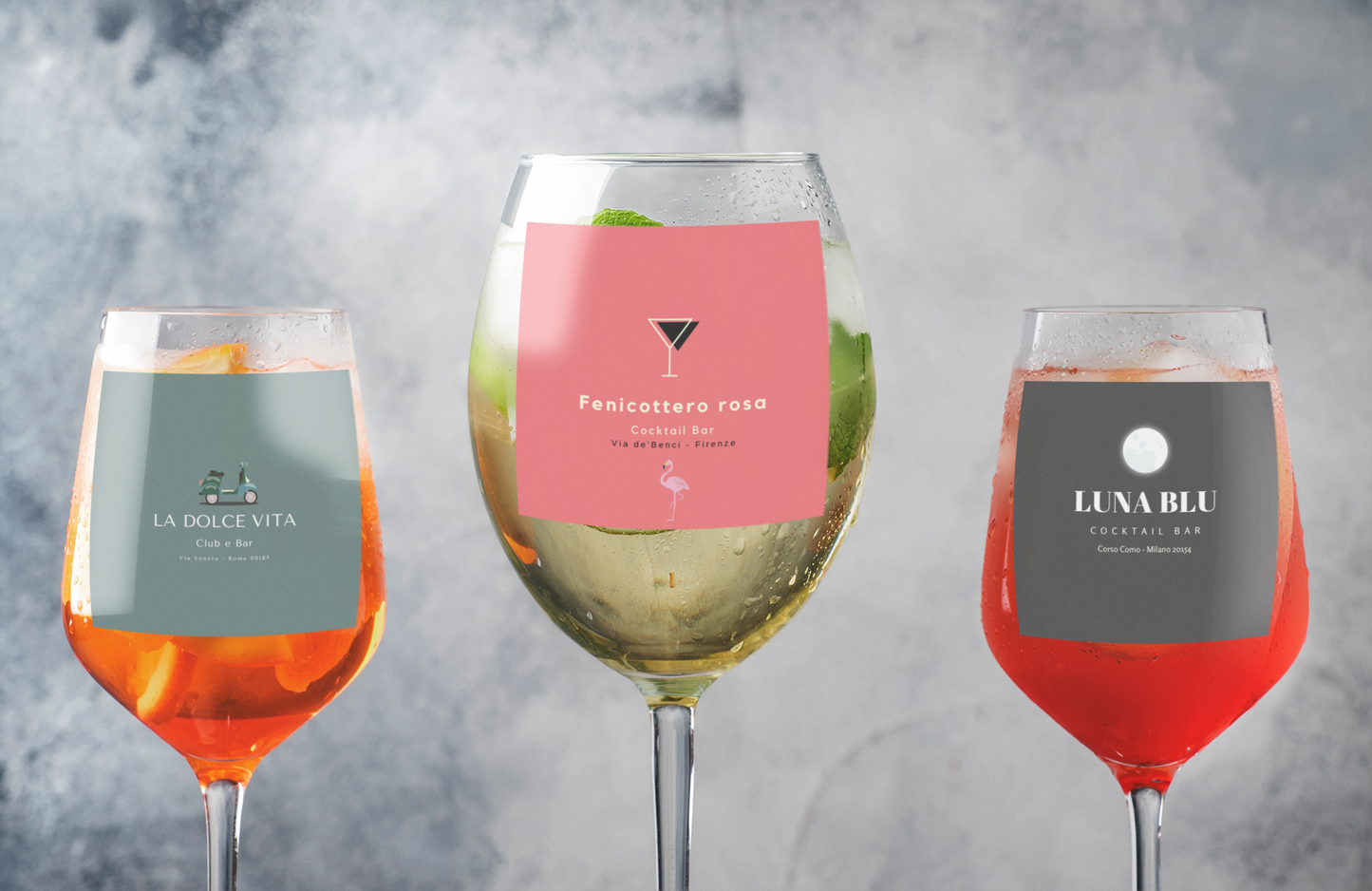 Roman Bar Wine Glass - Dolce Vita- Via Veneto Rome