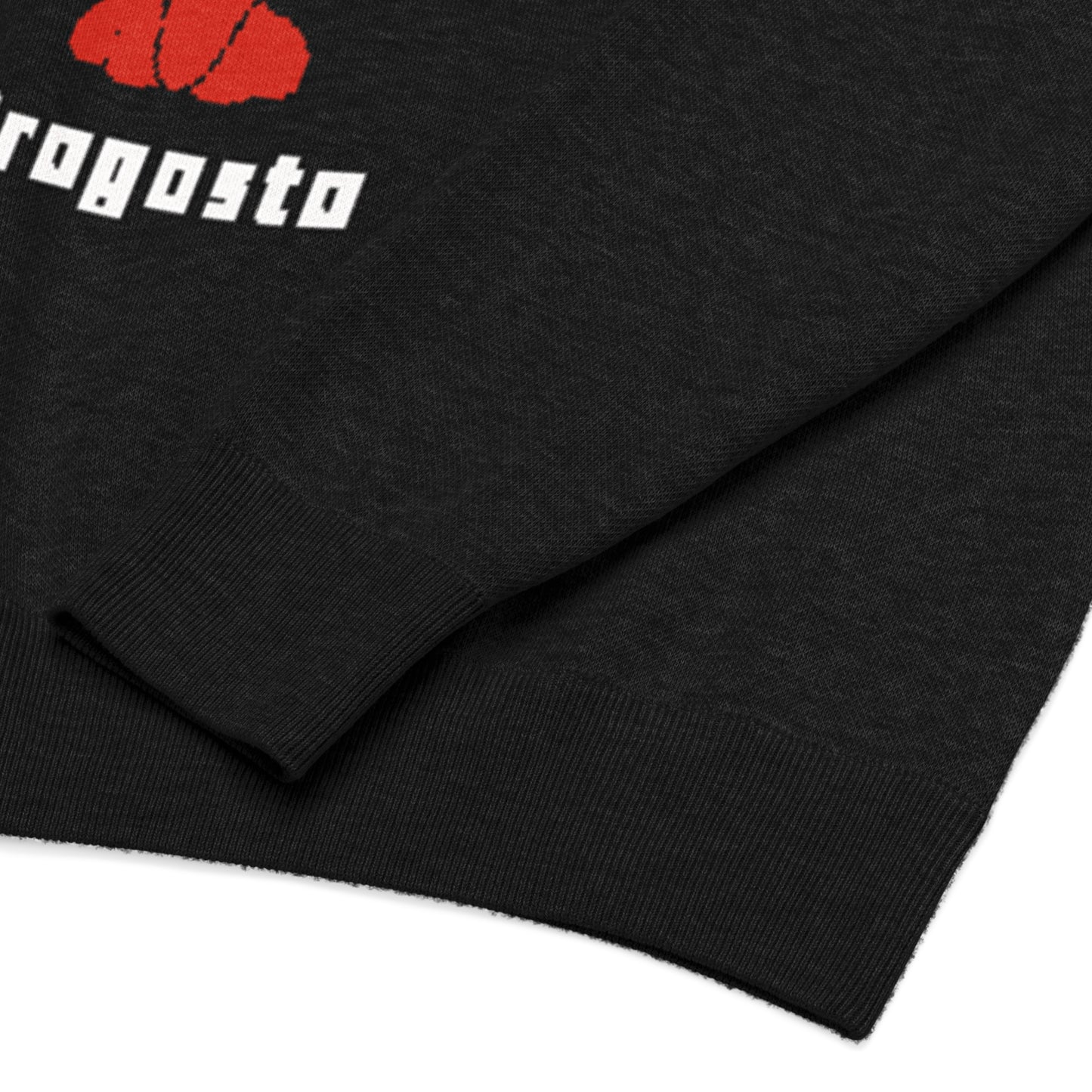 Black knitted crew neck sweater with Lobster Symbol
