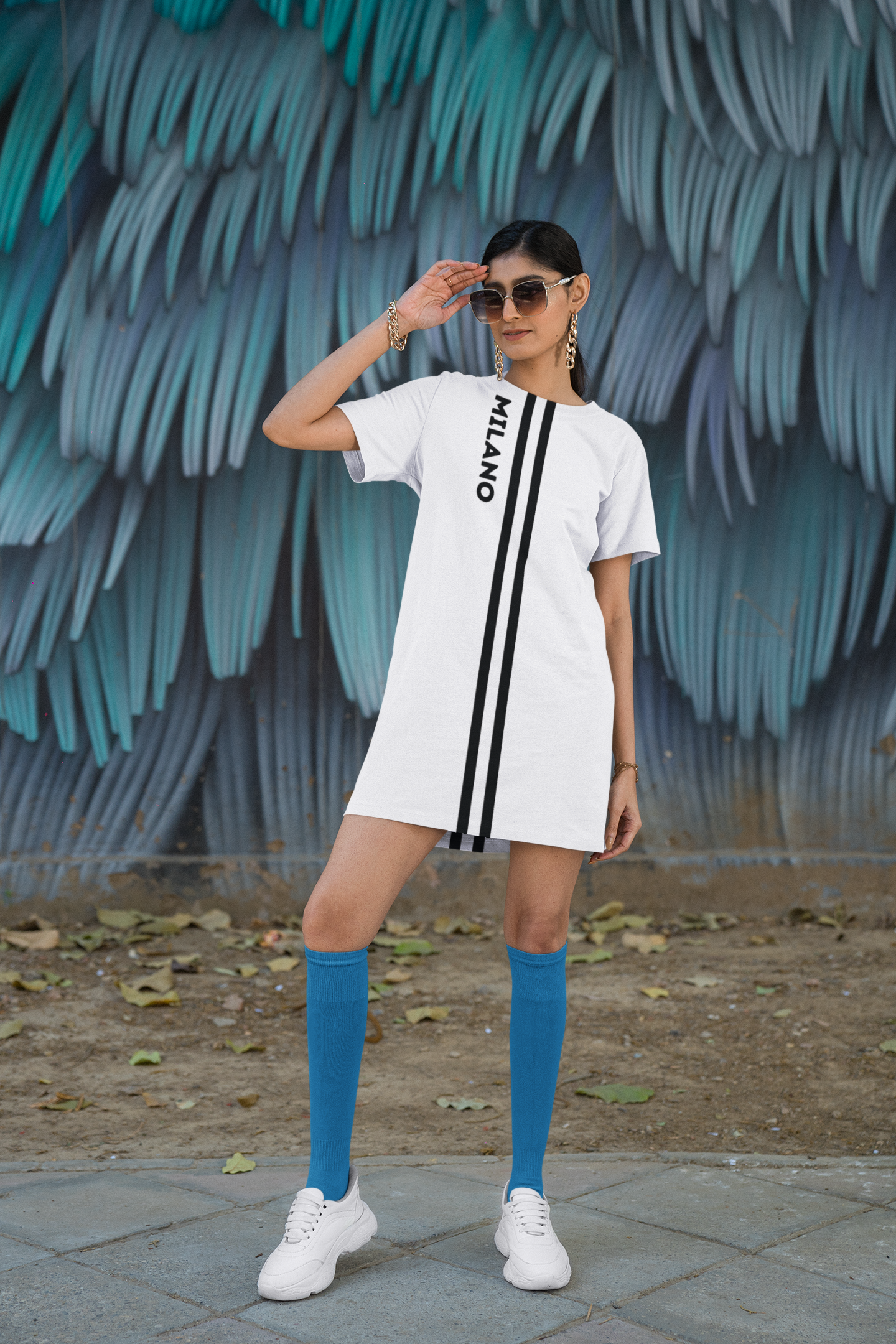 Chic Milano T-Shirt Dress - Casual, Sporty Style for Everyday Wear