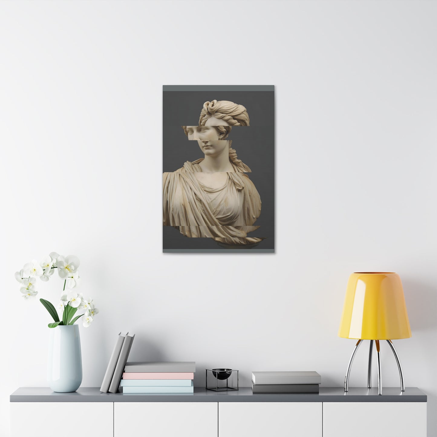 Abstrakte antike römische Frauenskulptur auf Leinwand