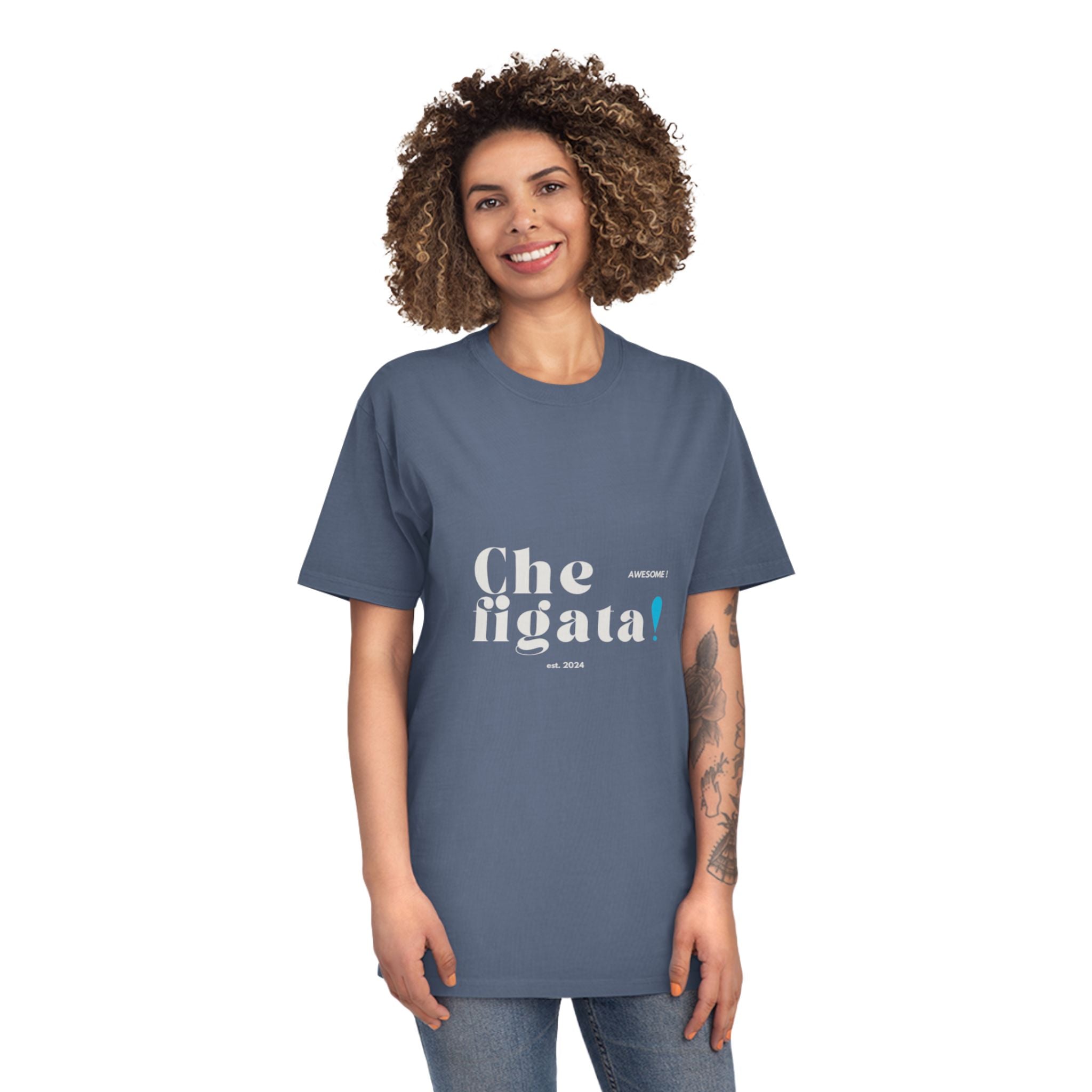 Che Figata! Super! Vintage Unisex T-Shirt im Used-Look