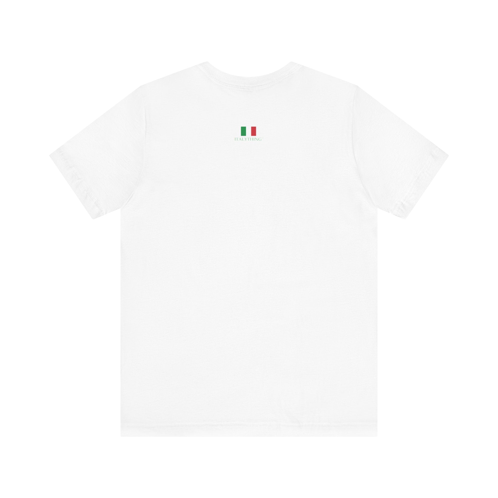 Italienisches Marken-T-Shirt aus Jersey mit kurzen Ärmeln und Song-Slogan: Laura non c'è (Laura ist nicht hier) Unisex