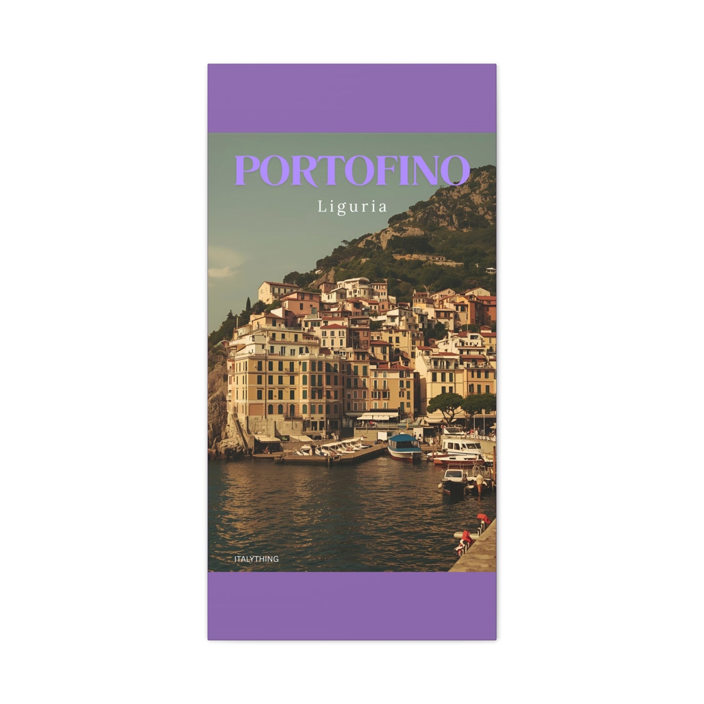 Leinwanddruck mit Hafenansicht Portofino – Dekorative Wanddekoration