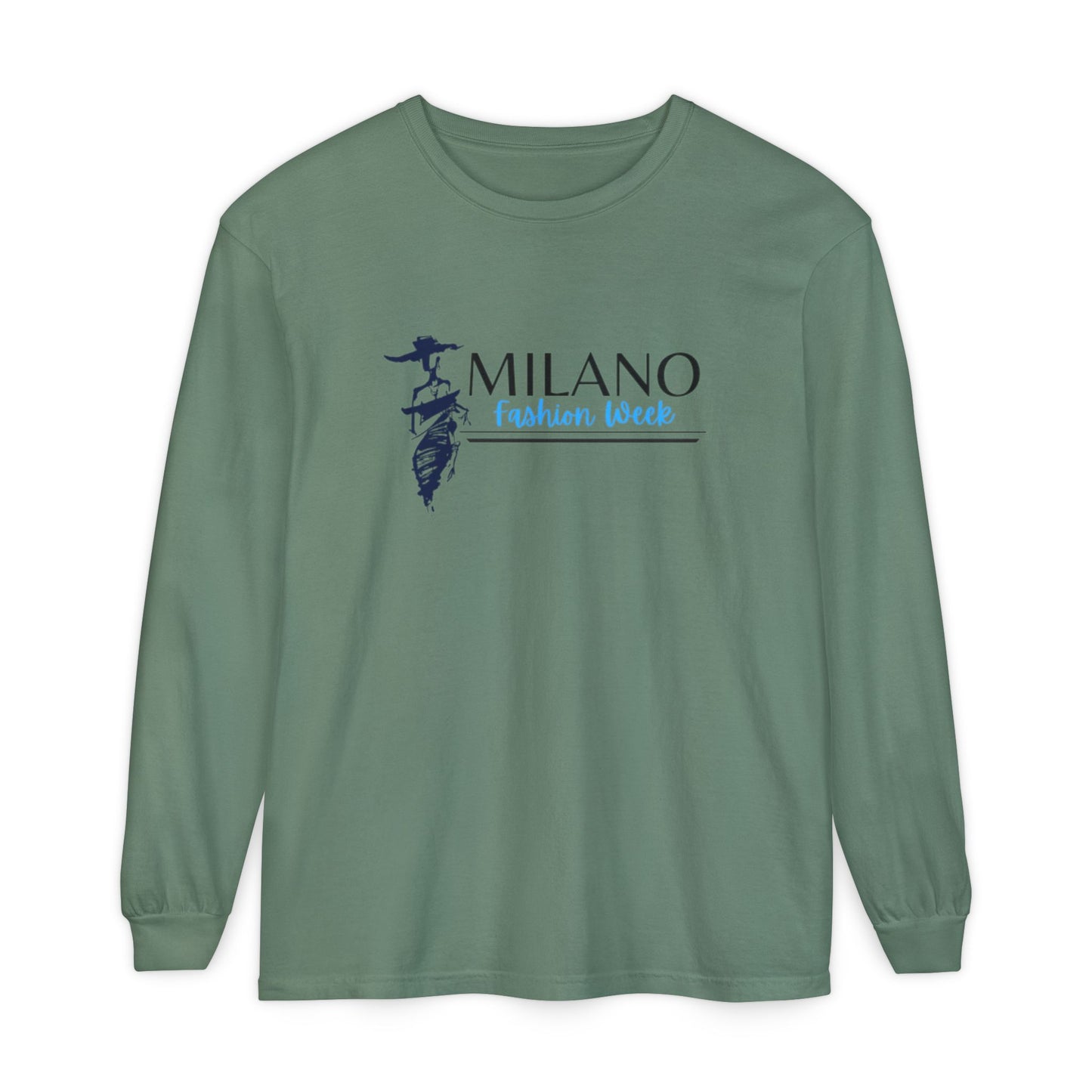 Milan Fashion Week Long Sleeve Tee, Trendy Long Sleeve Top, Milano Fashion Shirt, Casual Wear for Fashion Lovers