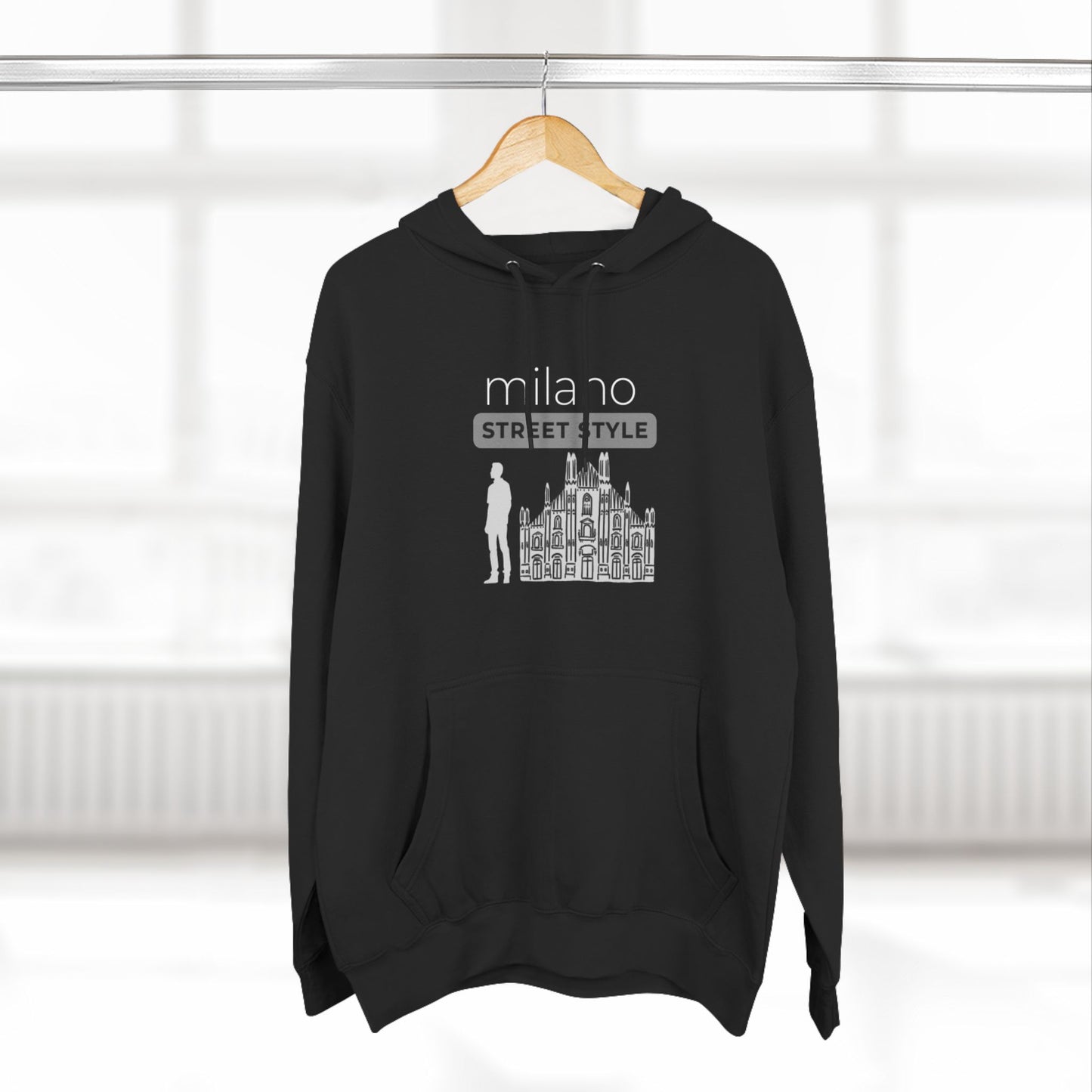 Milan Men Street Style Three-Panel Fleece Hoodie