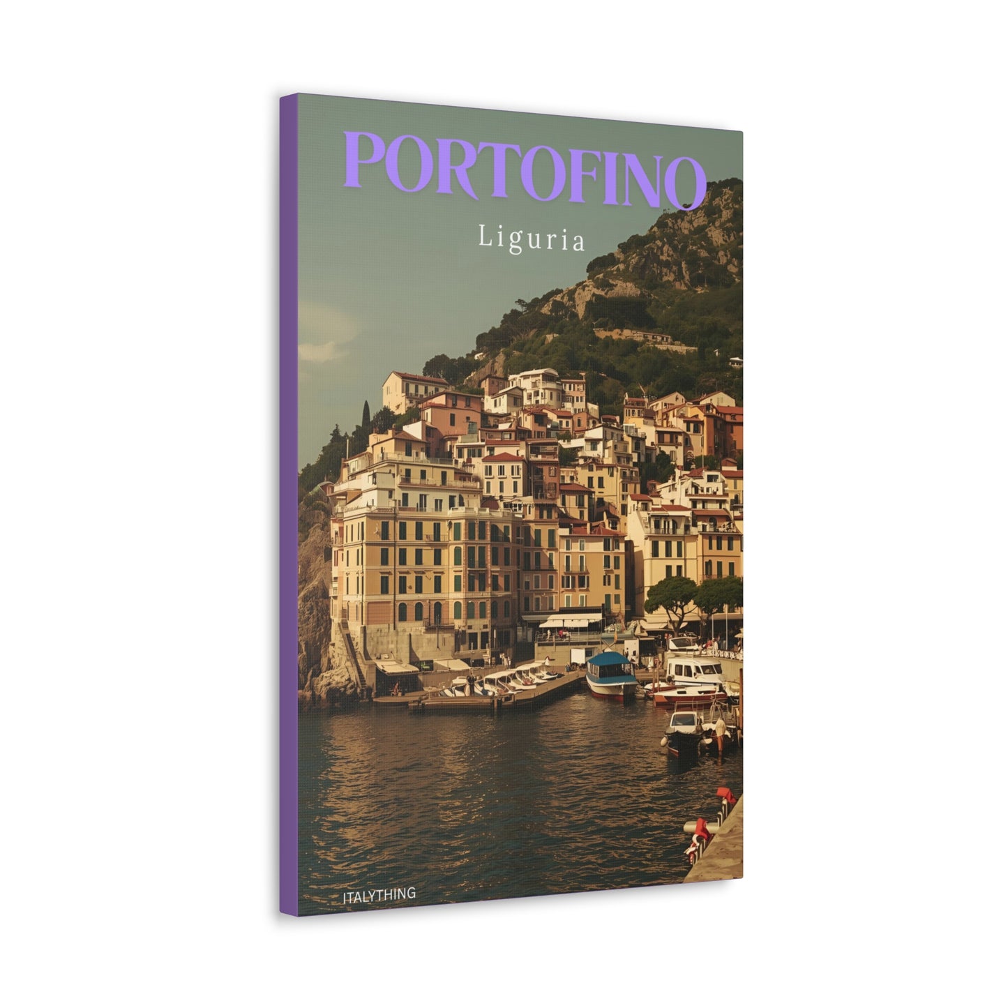 Leinwanddruck mit Hafenansicht Portofino – Dekorative Wanddekoration