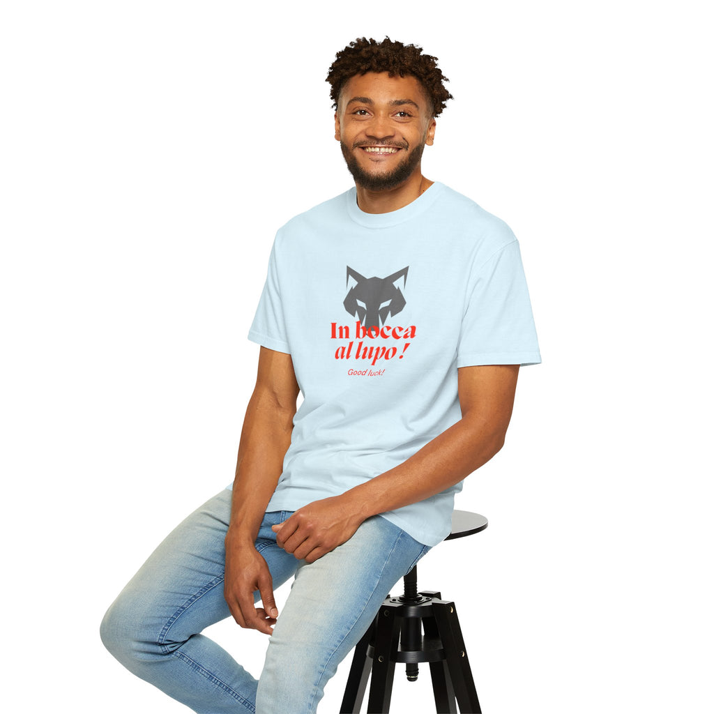 In Bocca al Lupo T-Shirt — Italian Good Luck Wolf Graphic Tee