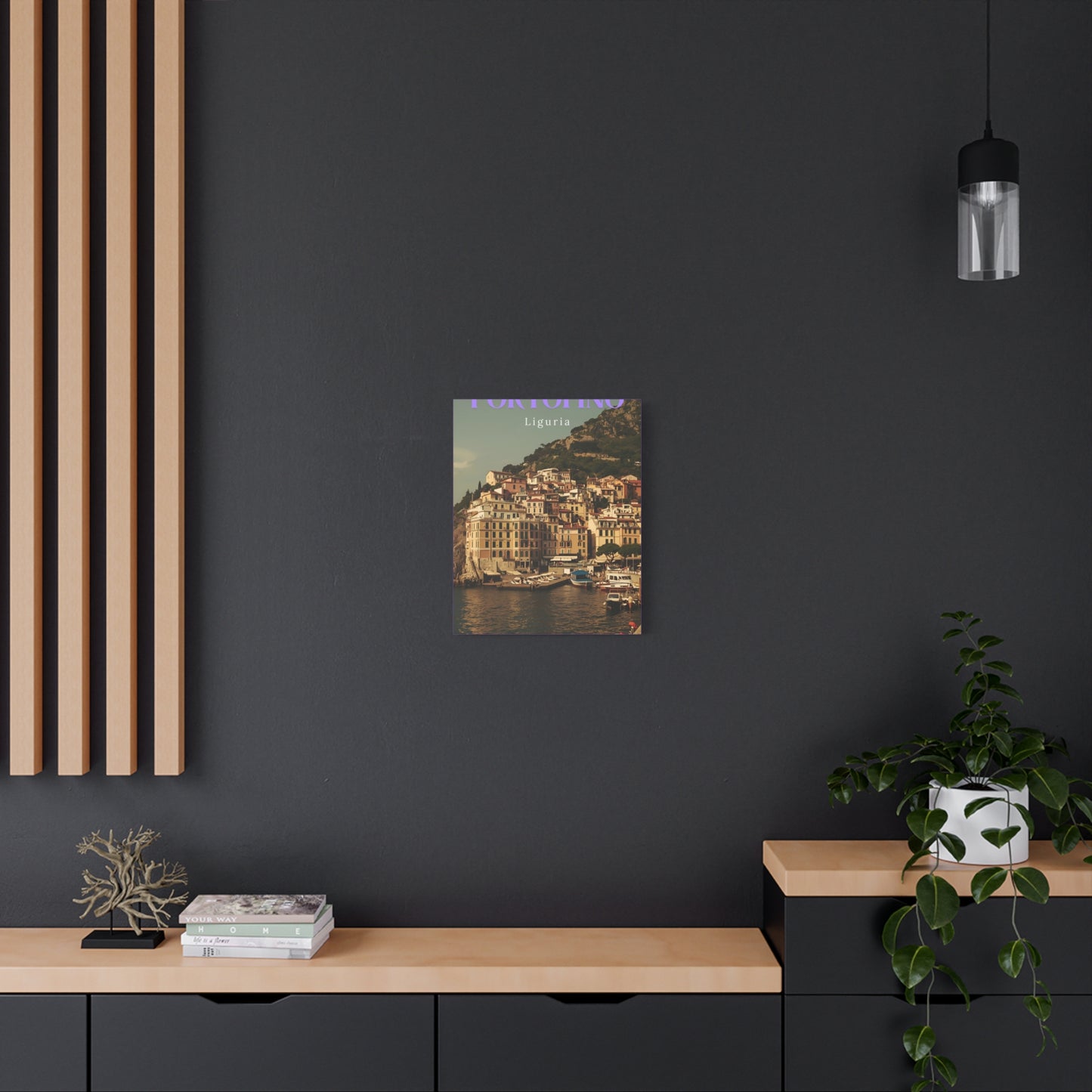 Leinwanddruck mit Hafenansicht Portofino – Dekorative Wanddekoration