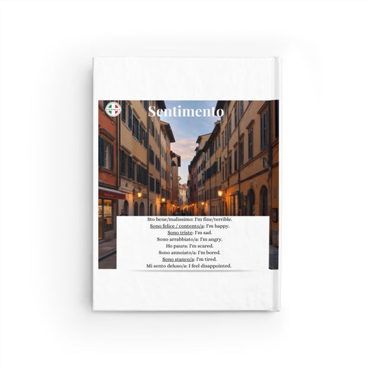 Italienisches Lerntagebuch – Liniertes Notizbuch „Parlano“ &amp; „Sentimento“ zum Italienischlernen, für Reiseberichte und Vokabelübungen