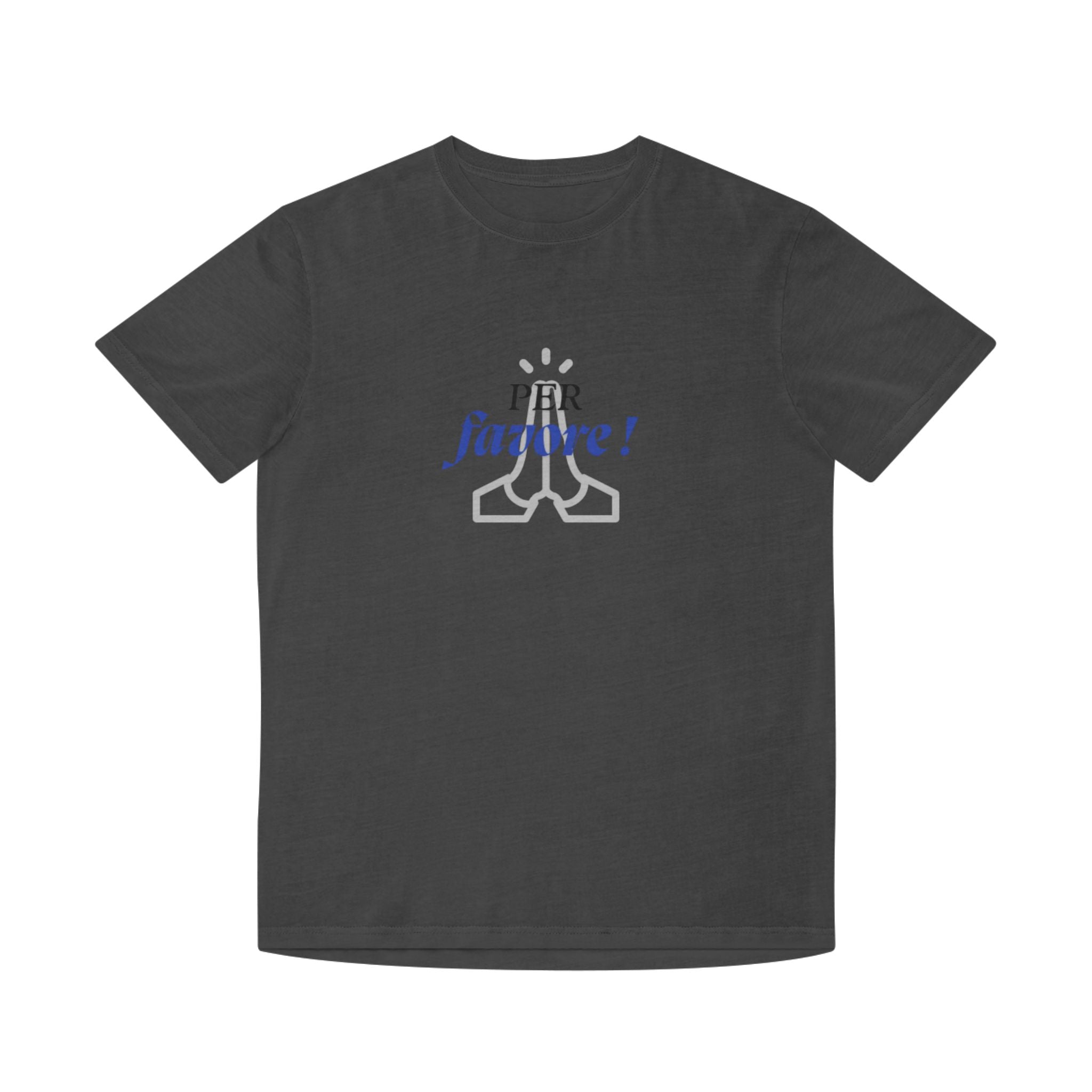 Unisex-T-Shirt im Used-Look – Design „PER favore!“ für lässig-elegante Vibes