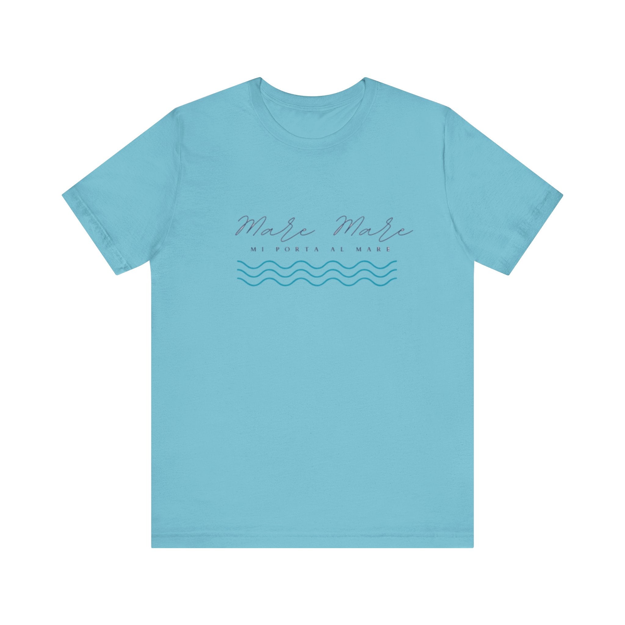 Italian Branded Summer Essential Jersey Short Sleeve Tee with Italian slogan: Mare Mare