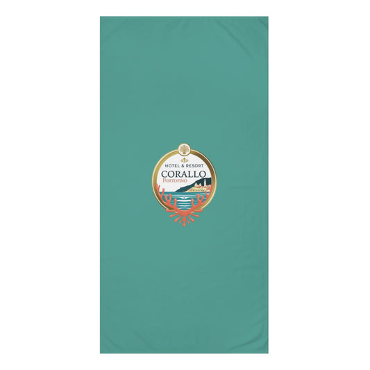 Beach Towel — Corallo Hotel & Resort Logo Teal Mink-Cotton Towel