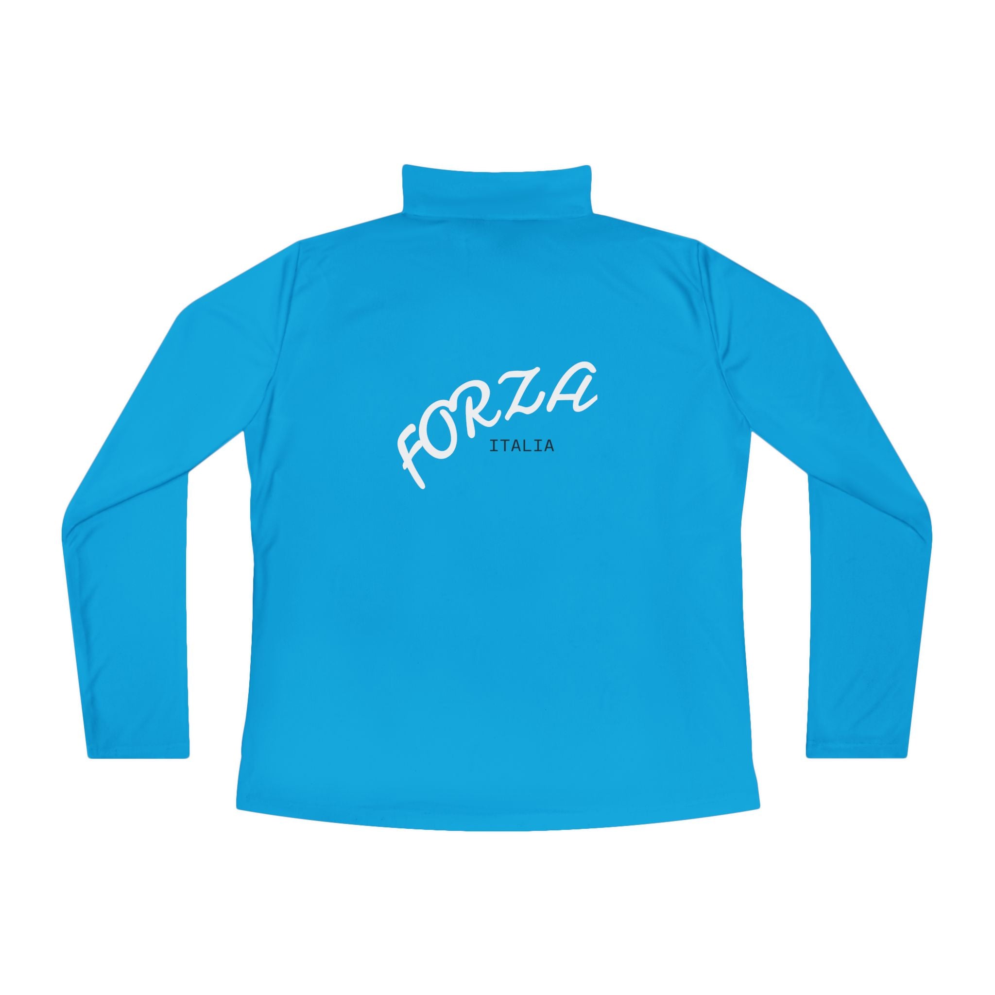 Ladies Azzuri Color Quarter-Zip Pullover —Italia Front Logo and Back Logo Forza