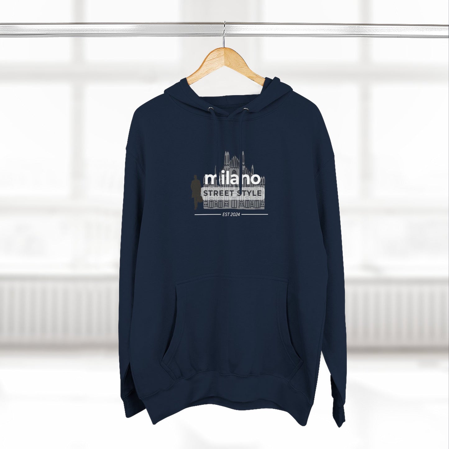 Milan Men Street Style Three-Panel Fleece Hoodie