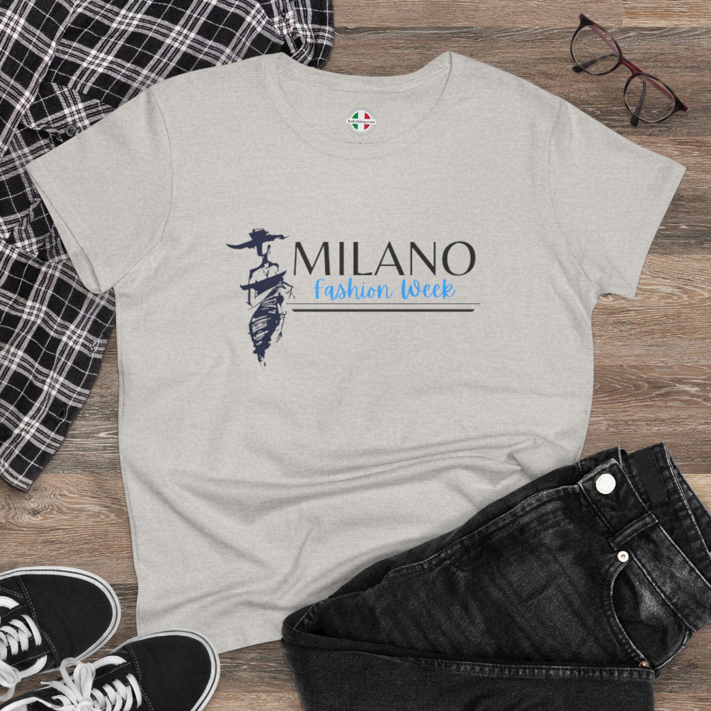 Milan Fashion Week Tee, Stylish Cotton Top, Casual Wear, Travel Shirt, Gift for Her, Fashion Statement