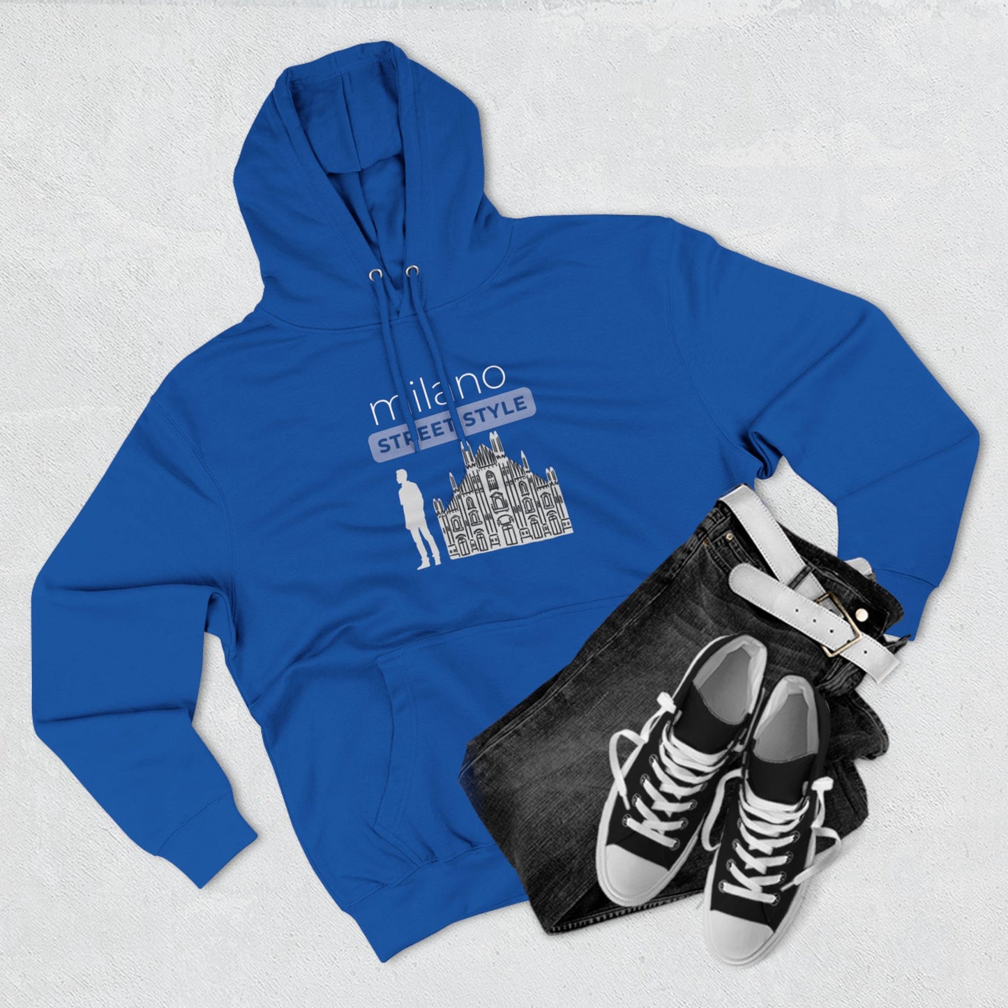 Milan Men Street Style Three-Panel Fleece Hoodie