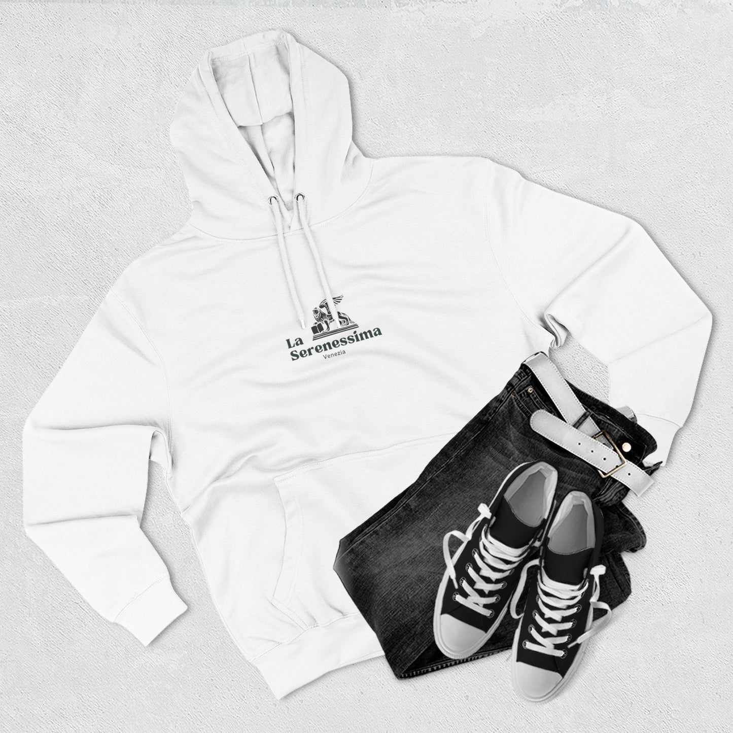 Venezia - La Serenessima Three-Panel Fleece Hoodie - Cozy & Stylish Italian-Inspired Winter Wear