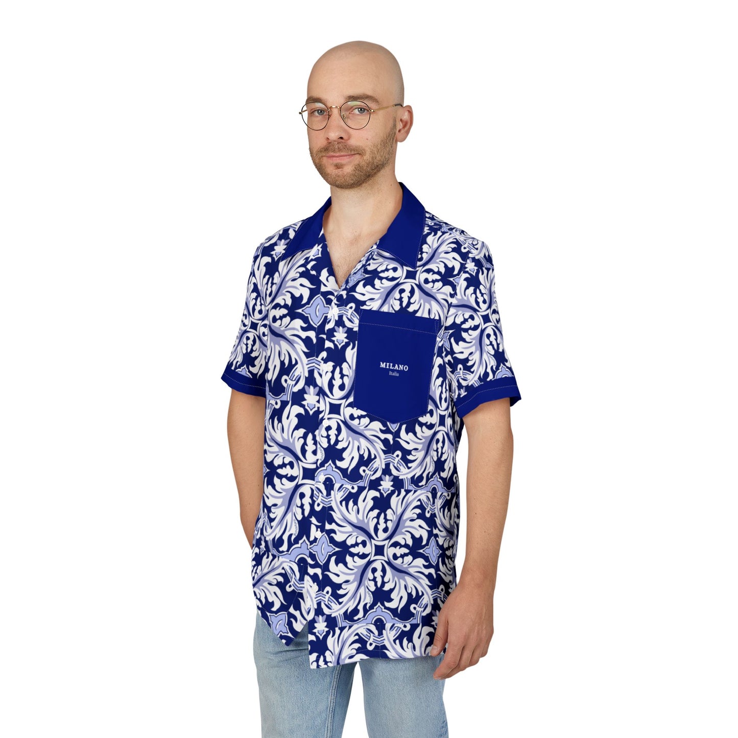 Short Sleeve Shirt Italian Majolica Print, Summer Wear, Beach Vacation, Casual Party Outfit, Stylish Travel Shirt