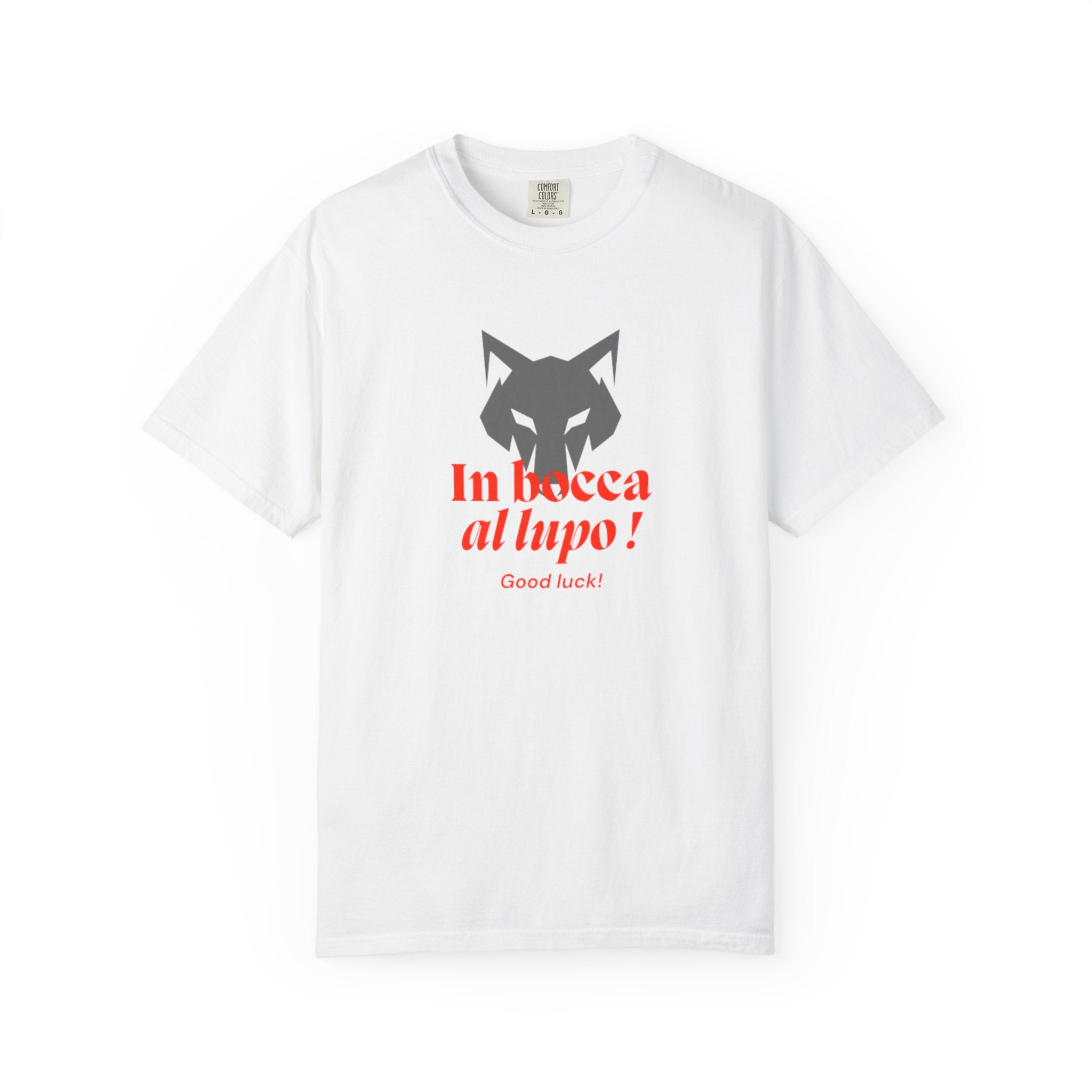 In Bocca al Lupo T-Shirt — Italian Good Luck Wolf Graphic Tee