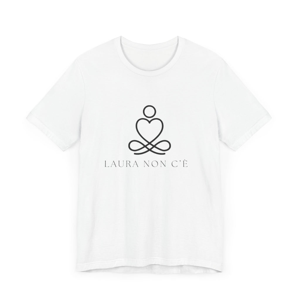 Italienisches Marken-T-Shirt aus Jersey mit kurzen Ärmeln und Song-Slogan: Laura non c'è (Laura ist nicht hier) Unisex