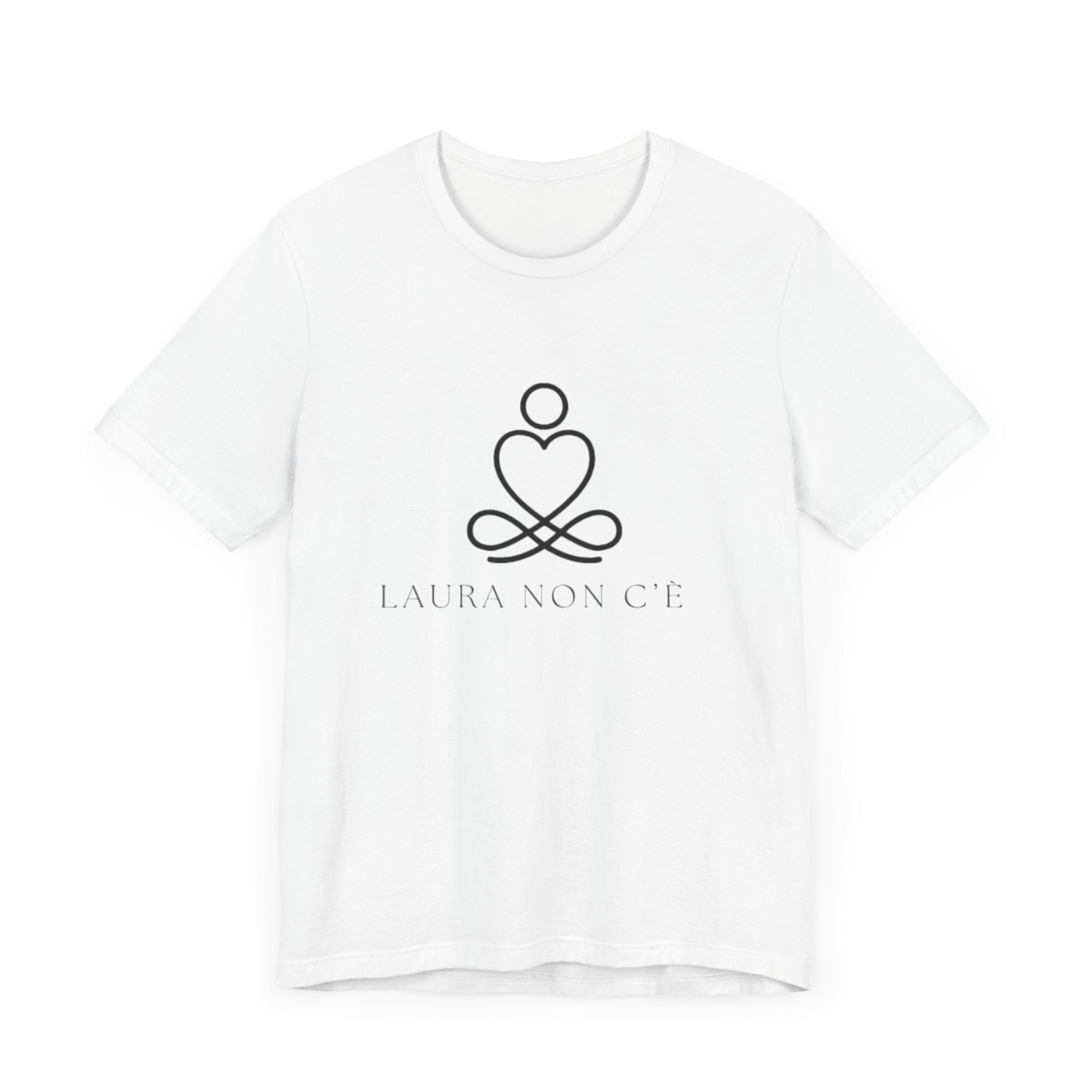 Italienisches Marken-T-Shirt aus Jersey mit kurzen Ärmeln und Song-Slogan: Laura non c'è (Laura ist nicht hier) Unisex