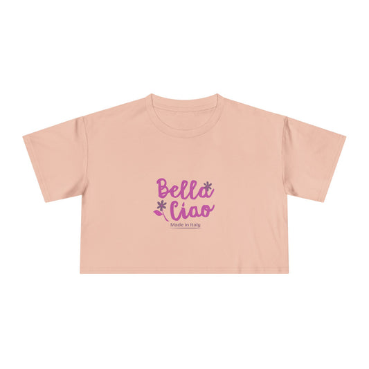 Bella Ciao Crop Tee — Feminines Top mit italienischem Spruch
