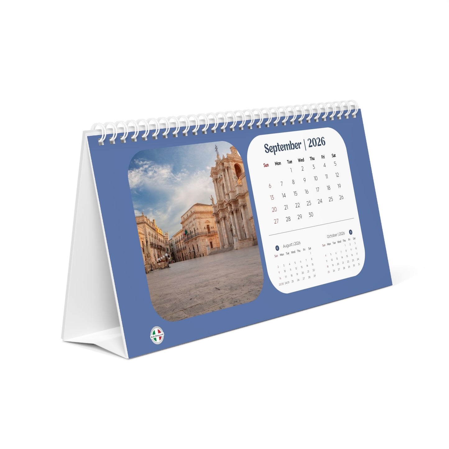 Bella Italia Desk Calendar 2026 — Scenic Italy Travel Desk Calendar