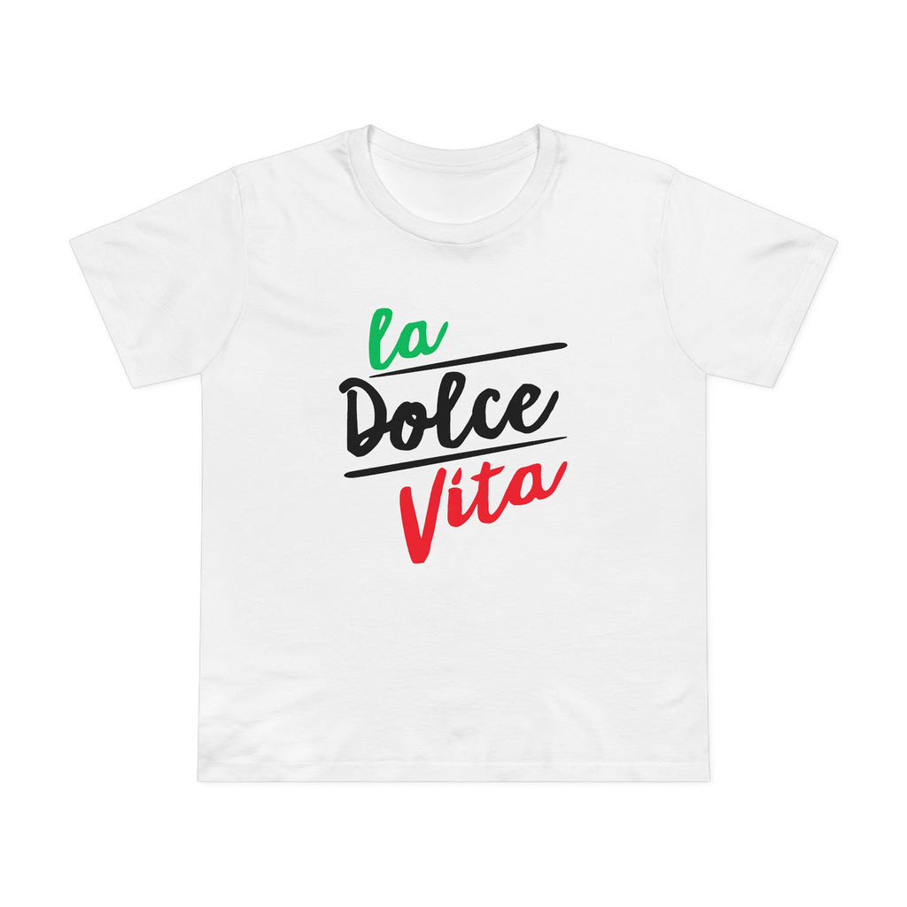 La Dolce Vita Women's Tee, Casual T-Shirt for Everyday Wear, Italian Style Top, Gift for Travel Lovers, Stylish Summer Shirt
