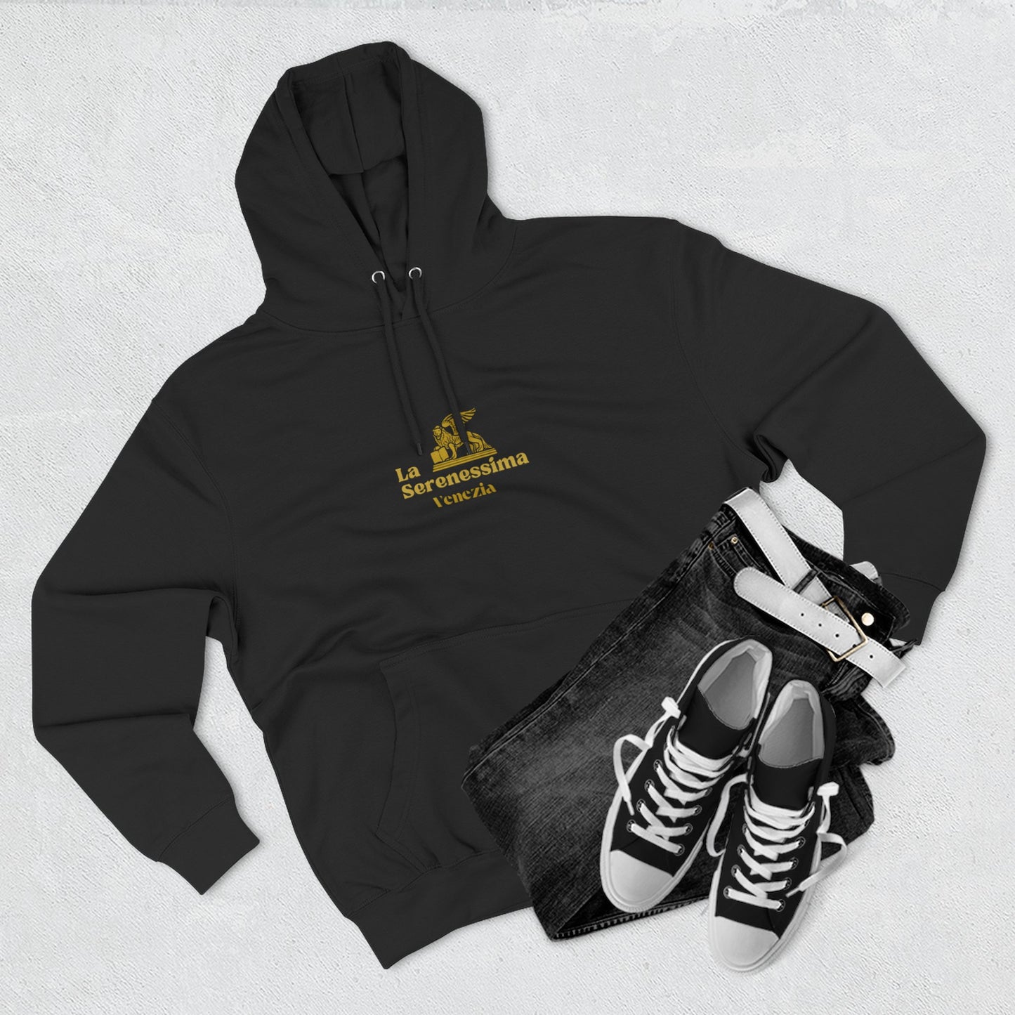 Venezia - La Serenessima Three-Panel Fleece Hoodie - Cozy & Stylish Italian-Inspired Winter Wear