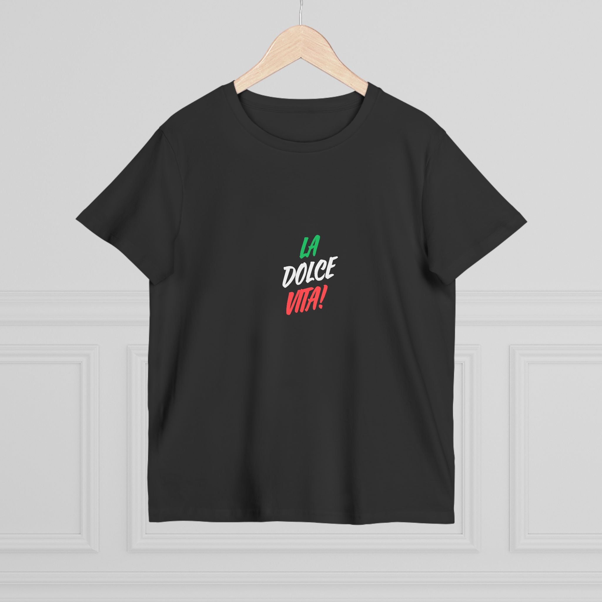 La Dolce Vita Damen-T-Shirt – T-Shirt mit italienischer Flagge