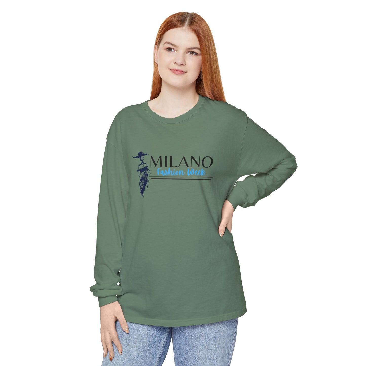 Milan Fashion Week Long Sleeve Tee, Trendy Long Sleeve Top, Milano Fashion Shirt, Casual Wear for Fashion Lovers
