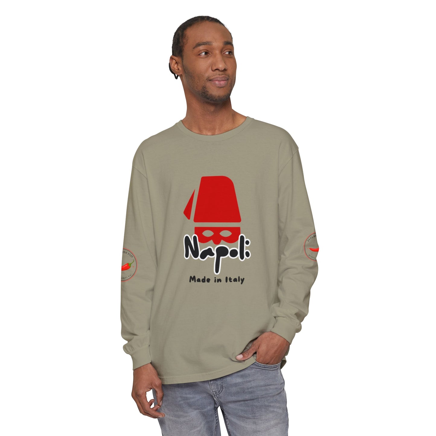 Napoli Long Sleeve Tee, Casual Streetwear, Napoli Pride. Perfect for Travel