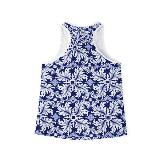 Blue Majolica Print Women's Tank Top